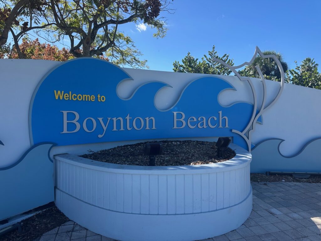 Welcome to Boynton Beach sign, photographed by a Town Ambassador